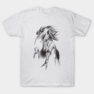 Bucking Horse Dancing in an Abstract Way T-Shirt